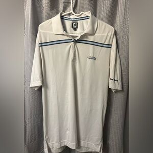 FootJoy Men's White Polo with Blue Stripes